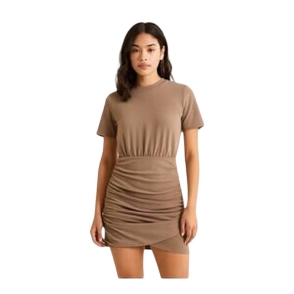 Abercrombie & Fitch Ruched Taupe Mini Dress Size Small – Like New